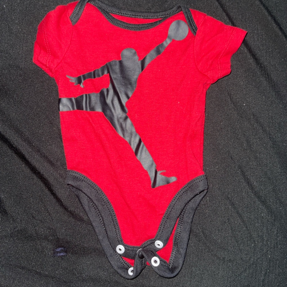 Jordan Red and Black Kids Bodysuit